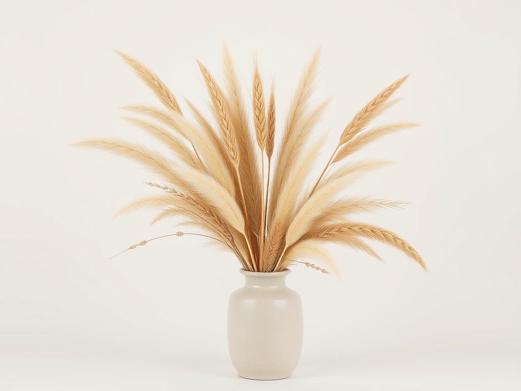 Natural wheat and dried grass holiday arrangement