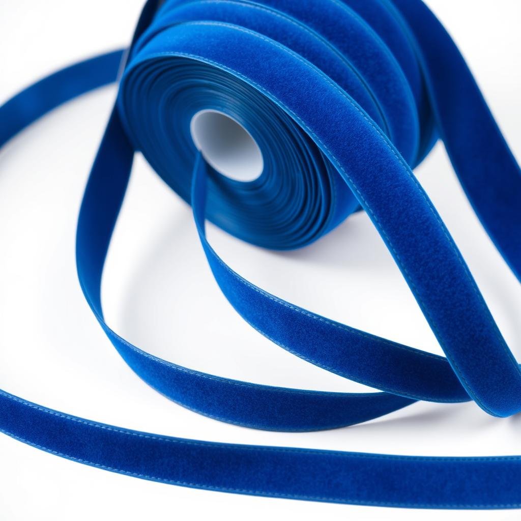 Velvet ribbon in deep blue color