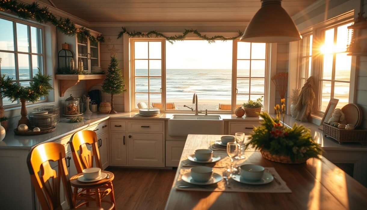 beach house kitchen for entertaining over the holidays